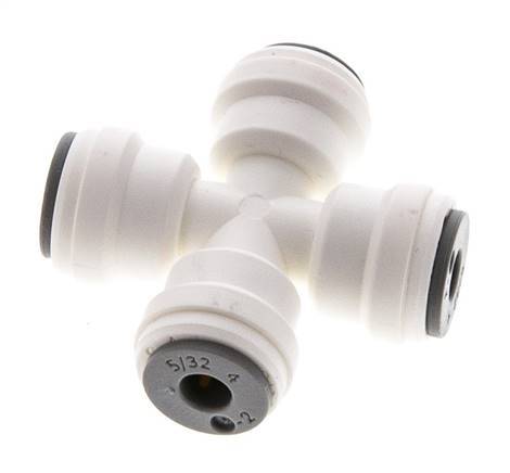 5/32'' Kreuzsteckfitting POM EPDM FDA [2 Stück]