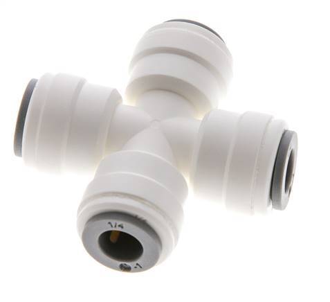 1/4'' Kreuzsteckverschraubung POM EPDM FDA [2 Stück]