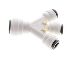 1/4'' x 3/8'' Doppel-Y-Steckverschraubung POM EPDM 3 Ausgänge [2 Stück]
