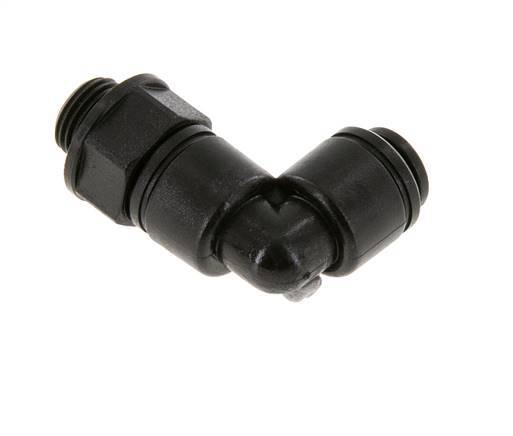 4mm x G1/8'' 90deg Winkel-Steckverschraubung mit Außengewinde POM NBR drehbar [2 Stück]