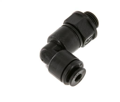 4mm x G1/8'' 90deg Winkel-Steckverschraubung mit Außengewinde POM NBR drehbar [2 Stück]