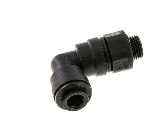 6mm x G1/8'' 90deg Winkel-Steckverschraubung mit Außengewinde POM NBR drehbar [2 Stück]