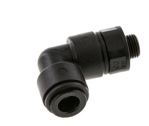 8mm x G1/8'' 90deg Winkel-Steckverschraubung mit Außengewinde POM NBR drehbar [2 Stück]