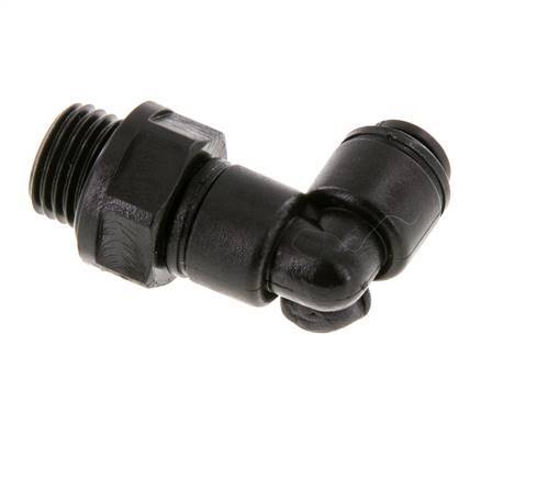 4mm x G1/4'' 90deg Winkel Steckverschraubung mit Außengewinde POM NBR drehbar [2 Stück]