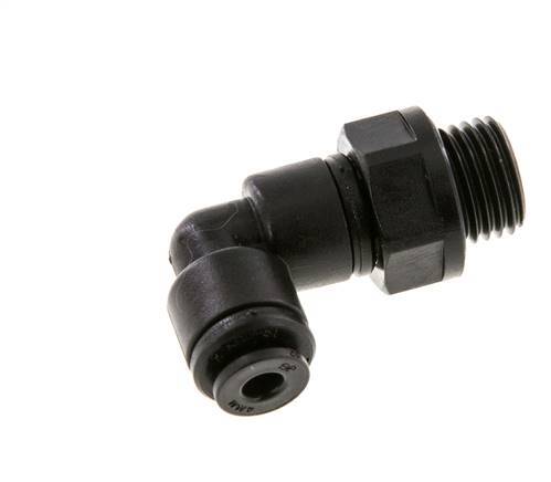 4mm x G1/4'' 90deg Winkel Steckverschraubung mit Außengewinde POM NBR drehbar [2 Stück]