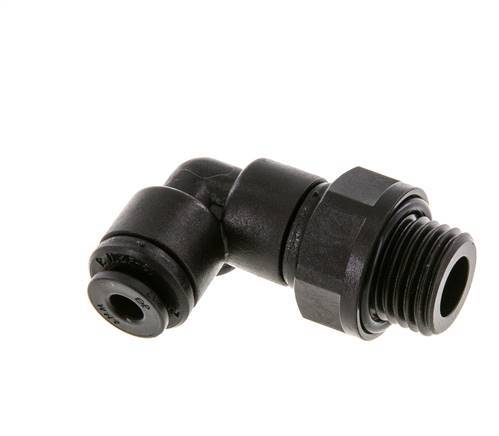 4mm x G1/4'' 90deg Winkel Steckverschraubung mit Außengewinde POM NBR drehbar [2 Stück]