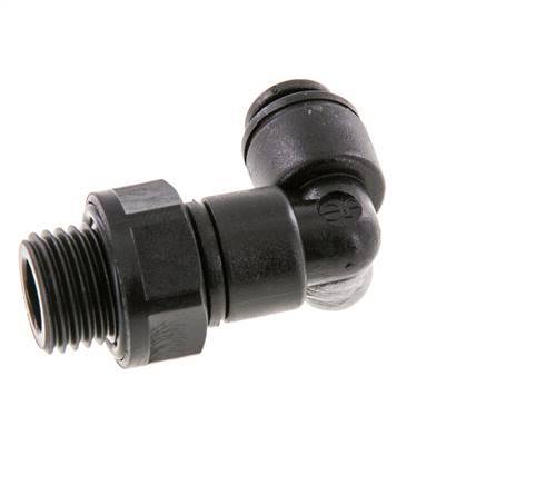5mm x G1/4'' 90deg Winkel-Steckverschraubung mit Außengewinde POM NBR drehbar [2 Stück]