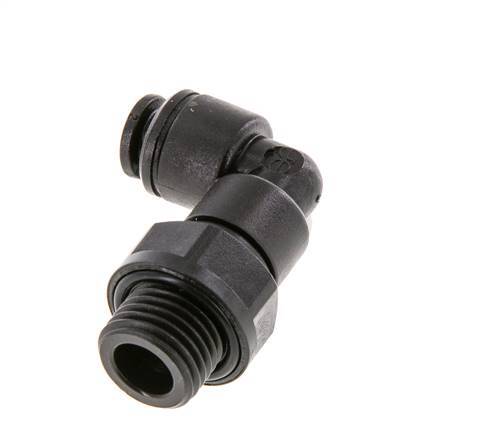 5mm x G1/4'' 90deg Winkel-Steckverschraubung mit Außengewinde POM NBR drehbar [2 Stück]