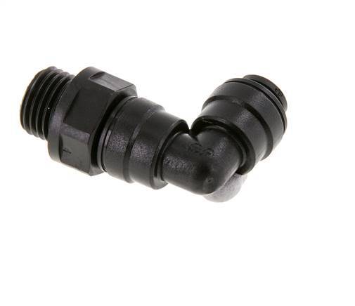 6mm x G1/4'' 90deg Winkel-Steckverschraubung mit Außengewinde POM NBR drehbar [2 Stück]