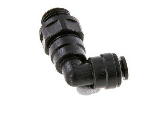 6mm x G1/4'' 90deg Winkel-Steckverschraubung mit Außengewinde POM NBR drehbar [2 Stück]