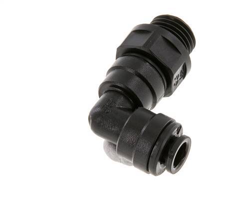 6mm x G1/4'' 90deg Winkel-Steckverschraubung mit Außengewinde POM NBR drehbar [2 Stück]