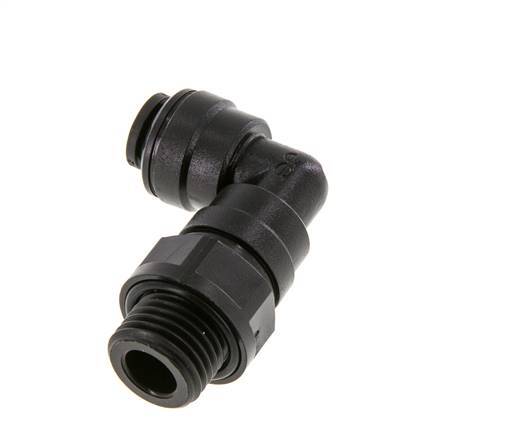 6mm x G1/4'' 90deg Winkel-Steckverschraubung mit Außengewinde POM NBR drehbar [2 Stück]