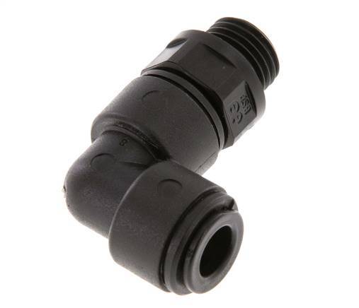 8mm x G1/4'' 90deg Winkel-Steckverschraubung mit Außengewinde POM NBR drehbar [2 Stück]