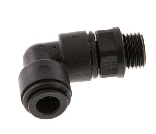 8mm x G1/4'' 90deg Winkel-Steckverschraubung mit Außengewinde POM NBR drehbar [2 Stück]