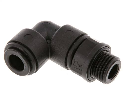 8mm x G1/4'' 90deg Winkel-Steckverschraubung mit Außengewinde POM NBR drehbar [2 Stück]