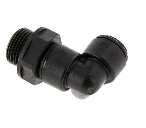 8mm x G3/8'' 90deg Winkel-Steckverschraubung mit Außengewinde POM NBR drehbar [2 Stück]