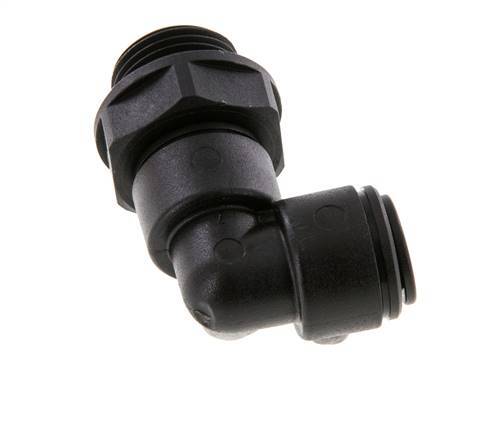 8mm x G3/8'' 90deg Winkel-Steckverschraubung mit Außengewinde POM NBR drehbar [2 Stück]