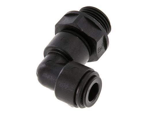 8mm x G3/8'' 90deg Winkel-Steckverschraubung mit Außengewinde POM NBR drehbar [2 Stück]