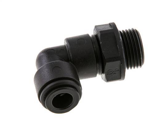 8mm x G3/8'' 90deg Winkel-Steckverschraubung mit Außengewinde POM NBR drehbar [2 Stück]
