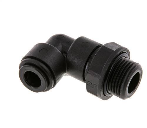 8mm x G3/8'' 90deg Winkel-Steckverschraubung mit Außengewinde POM NBR drehbar [2 Stück]