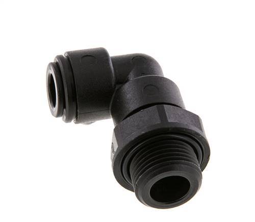 8mm x G3/8'' 90deg Winkel-Steckverschraubung mit Außengewinde POM NBR drehbar [2 Stück]