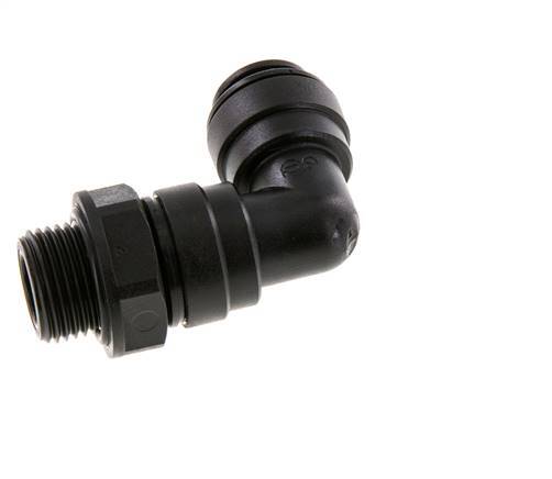 10mm x G3/8'' 90deg Elbow Push-in Fitting with Male Threads POM NBR Rotatable