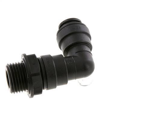 12mm x G1/2'' 90deg Winkel Steckverschraubung mit Außengewinde Messing NBR Drehbar