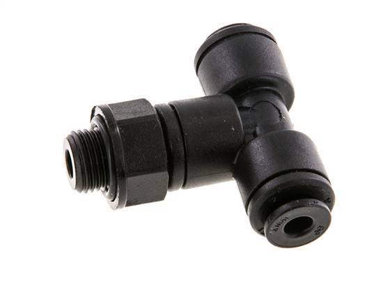 4mm x G1/8'' Inline Tee Push-in Fitting with Male Threads POM NBR FDA Rotatable [2 Pieces]