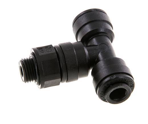 6mm x G1/8'' Inline T-Stück Steckverschraubung mit Außengewinde POM NBR FDA drehbar [2 Stück]