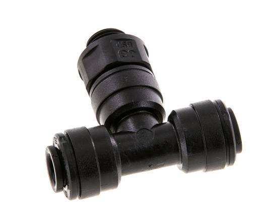 6mm x G1/8'' Inline T-Stück Steckverschraubung mit Außengewinde POM NBR FDA drehbar [2 Stück]