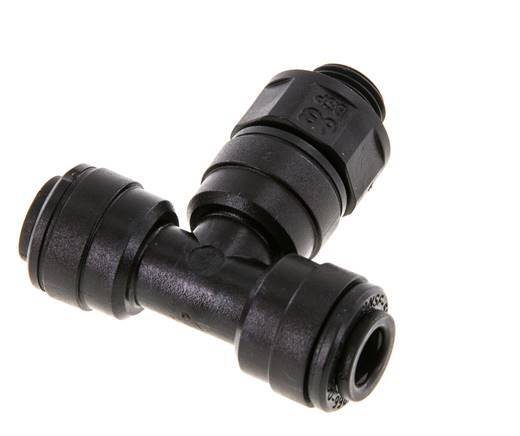 6mm x G1/8'' Inline T-Stück Steckverschraubung mit Außengewinde POM NBR FDA drehbar [2 Stück]