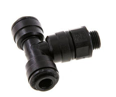 6mm x G1/8'' Inline T-Stück Steckverschraubung mit Außengewinde POM NBR FDA drehbar [2 Stück]