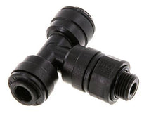 6mm x G1/8'' Inline T-Stück Steckverschraubung mit Außengewinde POM NBR FDA drehbar [2 Stück]