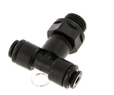 4mm x G1/4'' Inline T-Stück Steckverschraubung mit Außengewinde Messing NBR drehbar