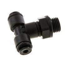 4mm x G1/4'' Inline T-Stück Steckverschraubung mit Außengewinde Messing NBR drehbar