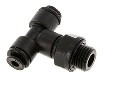 4mm x G1/4'' Inline T-Stück Steckverschraubung mit Außengewinde Messing NBR drehbar
