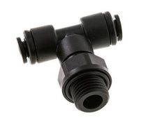4mm x G1/4'' Inline T-Stück Steckverschraubung mit Außengewinde Messing NBR drehbar