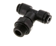 4mm x G1/4'' Inline T-Stück Steckverschraubung mit Außengewinde Messing NBR drehbar