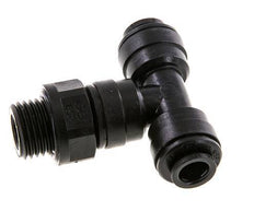 6mm x G1/4'' Inline Tee Push-in Fitting with Male Threads POM NBR FDA Rotatable