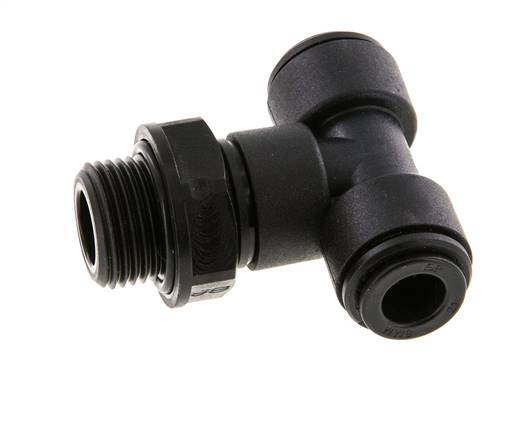 8mm x G3/8'' Inline Tee Push-in Fitting with Male Threads POM NBR FDA Rotatable