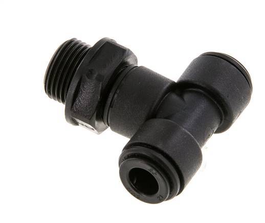 8mm x G3/8'' Inline T-Stück Steckverschraubung mit Außengewinde Messing NBR drehbar