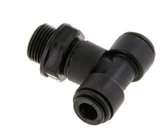 8mm x G3/8'' Inline T-Stück Steckverschraubung mit Außengewinde Messing NBR drehbar