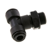 8mm x G3/8'' Inline T-Stück Steckverschraubung mit Außengewinde Messing NBR drehbar