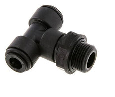 8mm x G3/8'' Inline T-Stück Steckverschraubung mit Außengewinde Messing NBR drehbar