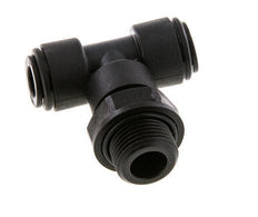 8mm x G3/8'' Inline T-Stück Steckverschraubung mit Außengewinde Messing NBR drehbar