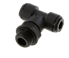 8mm x G3/8'' Inline T-Stück Steckverschraubung mit Außengewinde Messing NBR drehbar