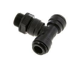 10mm x G3/8'' Inline T-Stück Steckverschraubung mit Außengewinde Messing NBR drehbar