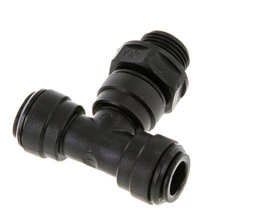 10mm x G3/8'' Inline Tee Push-in Fitting with Male Threads POM NBR FDA Rotatable