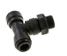10mm x G3/8'' Inline T-Stück Steckverschraubung mit Außengewinde Messing NBR drehbar
