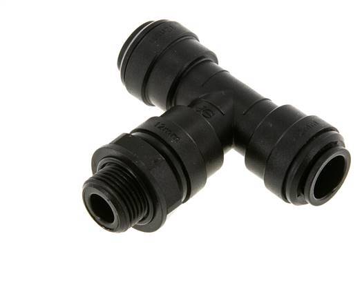 12mm x G3/8'' Inline Tee Push-in Fitting with Male Threads POM NBR FDA Rotatable